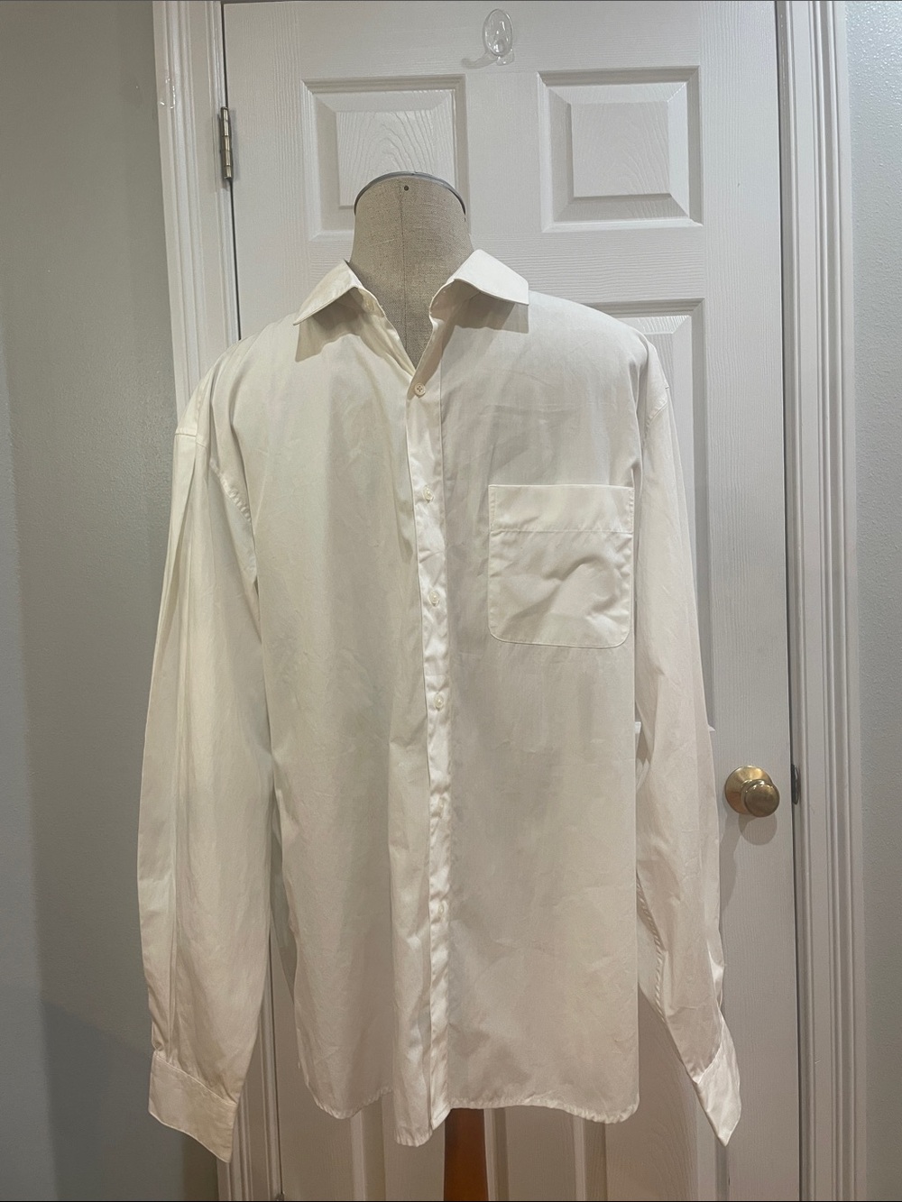Classic Men's White Button-Down Shirt